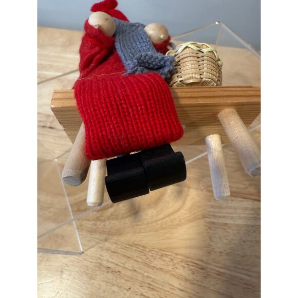Ljungstroms Of Sweden Tomte Wooden Figure Grandma Knitting JL - Picture 7 of 11
